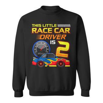 Race Car Driver 2Nd Birthday 2 Years Old Toddler Boy Racing Sweatshirt - Monsterry