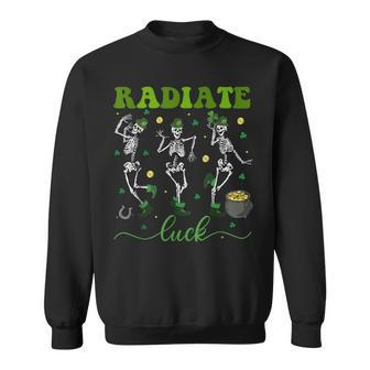 Radiate Luck Skeleton Radiology St Patrick's Day Rad Tech Sweatshirt - Seseable