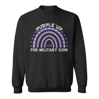 Rainbow Purple Up Military Child Awareness Sweatshirt - Seseable
