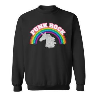 Rainbow Vintage Punk Rock Gay Pride Unicorn Sweatshirt - Monsterry DE