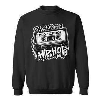Raised On Old School Hip Hop Anniversary Cassette Graffiti Sweatshirt - Seseable