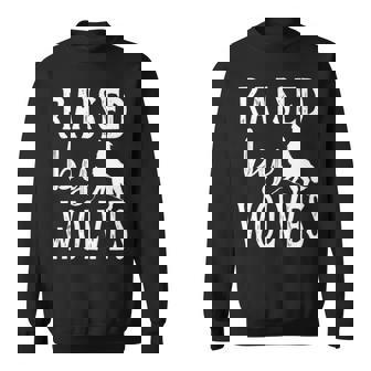 Raised By Wolves Graphic Wolf Sweatshirt | Mazezy