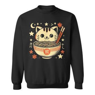 Ramen Cat Kawaii Neko Japanese Noodles Aesthetic Otaku Lover Sweatshirt - Monsterry AU