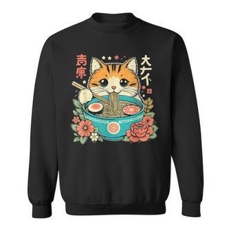 Ramen Cat Kawaii Neko Japanese Noodles Aesthetic Otaku Lover Sweatshirt - Thegiftio UK