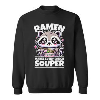 Ramen Lover Racoon Eats Ramen Noodles Coon Ramen Sweatshirt | Mazezy