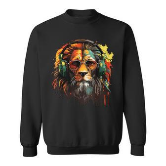 Rasta Lion Reggae Jamaican Culture Rastafari Vibrant Colors Sweatshirt - Thegiftio UK