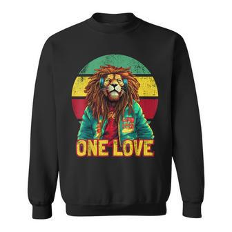 Rasta Lion Reggae Music One Love Graphic Sweatshirt - Monsterry