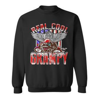 Real Cool Grampy Biker Racing For Fathers Day Sweatshirt - Monsterry