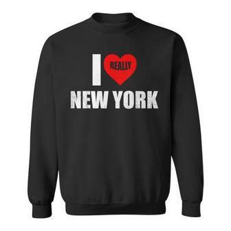 I Really Heart Love Ny Love New York Sweatshirt | Mazezy