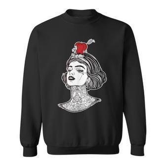 Red Apple Arrow Aim William Tell Pin-Up Tattoo Sweatshirt - Monsterry UK