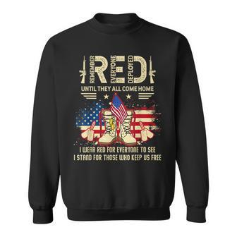 Red Friday Until They Come Home My Soldier Us Flag Military Sweatshirt - Monsterry UK