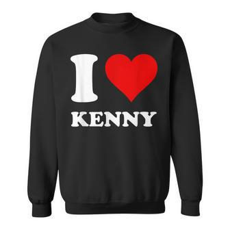 Red Heart I Love Kenny Sweatshirt - Seseable