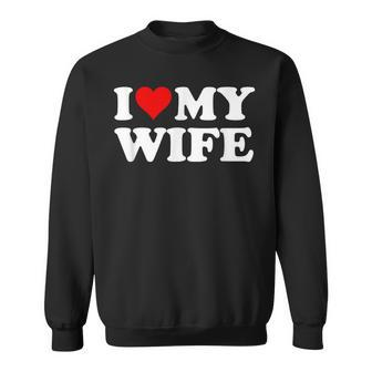 Red Heart I Love My Wife Sweatshirt - Monsterry