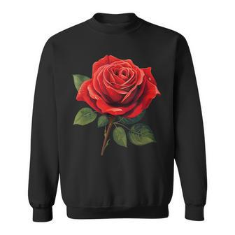 Red Rose Graphic Sweatshirt - Monsterry