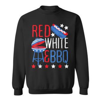 Red White & Blue Bbq Usa Holiday Hot Dog Grill Party Sweatshirt - Monsterry DE