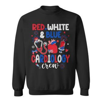 Red White & Blue Cardiology Crew Cardiac Tech 4Th Of July Sweatshirt - Monsterry CA
