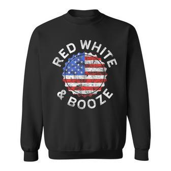 Red White And Booze Drinking 4Th Of July Sweatshirt - Monsterry