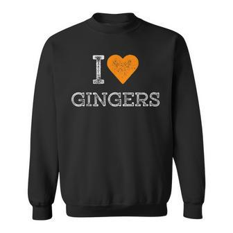 Redhead Distressed Orange Heart Outfit I Love Gingers Sweatshirt - Seseable