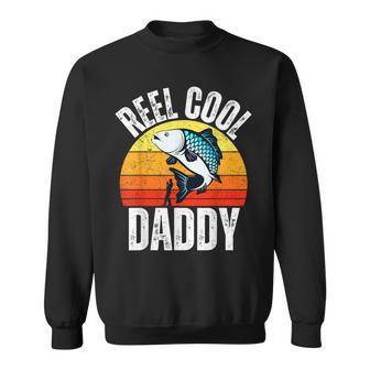 Reel Cool Daddy Fishing Retro Fisherman Dad Fathers Day Sweatshirt - Thegiftio UK