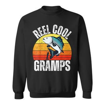 Reel Cool Gramps Fishing Retro Fisherman Dad Fathers Day Sweatshirt - Thegiftio UK
