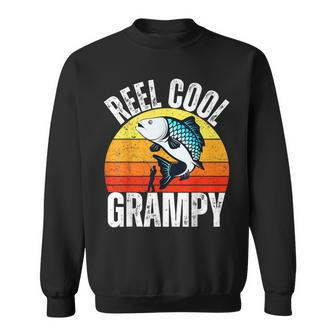 Reel Cool Grampy Fishing Retro Fisherman Dad Fathers Day Sweatshirt - Thegiftio UK