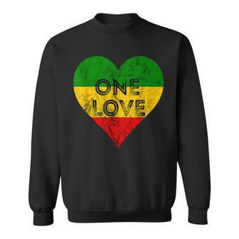 Reggae Heart One Love Rasta Reggae Music Rastafarian Jamaica Sweatshirt - Monsterry DE