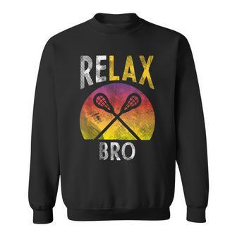 Relax Bro Lacrosse Sayings Lax Player Coach Team Sweatshirt - Monsterry UK