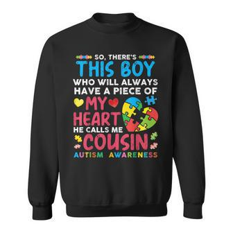 There's This Boy He Calls Me Cousin Autism Awareness Sweatshirt - Monsterry DE