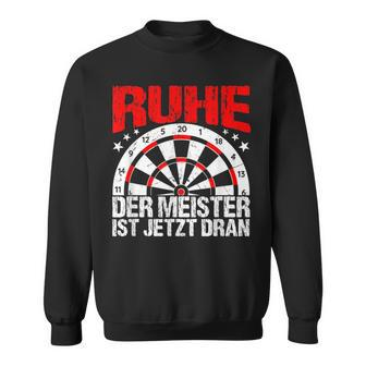 Rest Der Meister Ist Jetzt Dran Dart Spieler Schwarzes Sweatshirt - Seseable