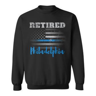 Retired Police Officer Philadelphia American Flag Sweatshirt - Monsterry CA