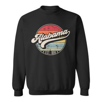 Retro Alabama Home State Al Cool 70S Style Sunset Sweatshirt - Monsterry