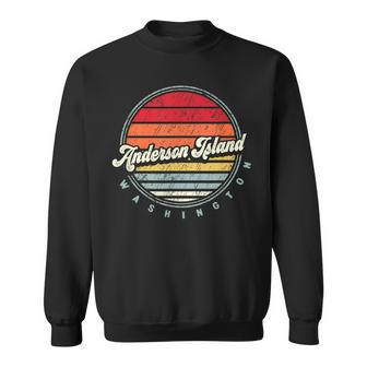 Retro Anderson Island Home State Cool 70S Style Sunset Sweatshirt - Monsterry AU