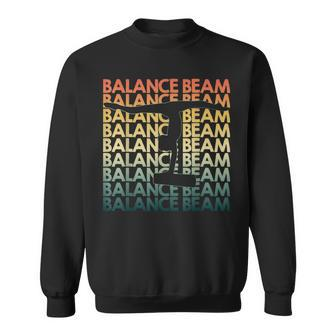 Retro Balance Beam Repetitive Vintage Bb Gymnast Sweatshirt - Monsterry DE