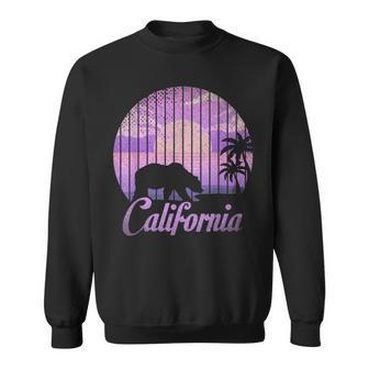 Retro Bear Animal Ca Palm Trees Summer Sunset California Sweatshirt - Monsterry CA