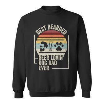Retro Best Bearded Beer Lovin Dog Dad Ever Pet Lover Owner Sweatshirt - Monsterry DE