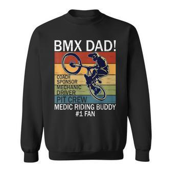 Retro Bmx Dad Coach Riding Buddy Number One Fan Father's Day Sweatshirt - Monsterry