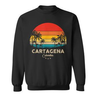 Retro Cartagena Colombia Souvenir Sunset Sweatshirt - Thegiftio UK