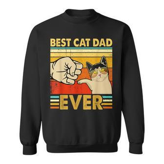 Retro Cat Daddy Kitten Lover Best Cat Dad Ever Father's Day Sweatshirt - Monsterry