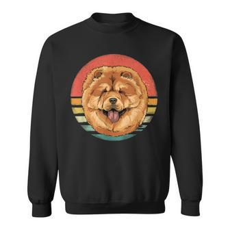 Retro Chow Chow Dog Face Puppy Pet Dog Chow Chow Lover Sweatshirt - Monsterry