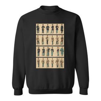 Retro Civil War Uniform Vintage Military History Dress Guide Sweatshirt - Monsterry