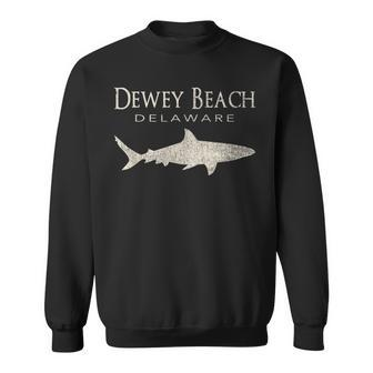 Retro Dewey Beach De Shark Sweatshirt - Monsterry