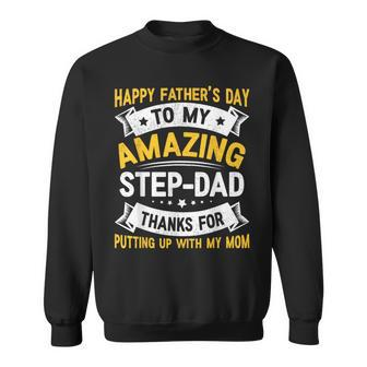 Retro Distressed Happy Father's Day To My Amazing Stepdad Sweatshirt - Thegiftio UK