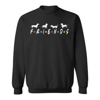 Retro Doxie Weiner Dog Friends Dachshund Lover Sweatshirt | Mazezy