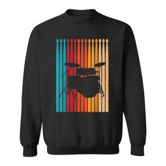 Retro Drums Player Drumming Drum Set Drummer Drumsticks Sweatshirt - Thegiftio UK