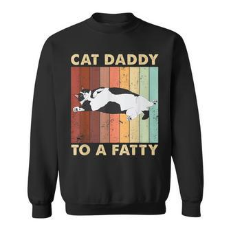 Retro Fat Chonk Dad Cat Daddy To A Fatty Sweatshirt - Thegiftio UK