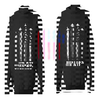 Retro Fighter Jet Airplane Usa Flag 4Th Of July Patriotic Sweatshirt - Seseable