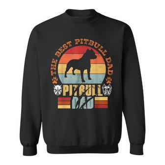 Retro Father's Day Fathers Best Dog Pitbull Dad Sweatshirt - Thegiftio UK