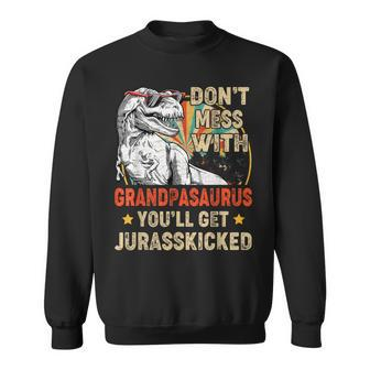 Retro Grandpa Rex Saurus Father's Day Christmas Dinosaurs Sweatshirt - Monsterry UK