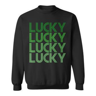 Retro Green Lucky For St Particks Day Sweatshirt - Seseable
