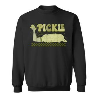 Retro Grovy Pickle Slut Food Apparel Pickle Lover Sweatshirt - Seseable